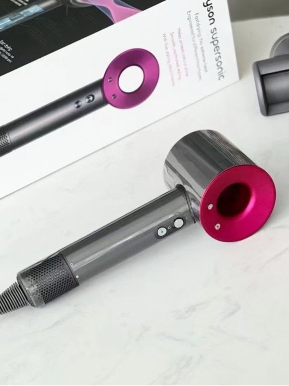 Dyson Supersonic Hair Dryer in Gunmetal and Fuchsia - Picture 4 of 4